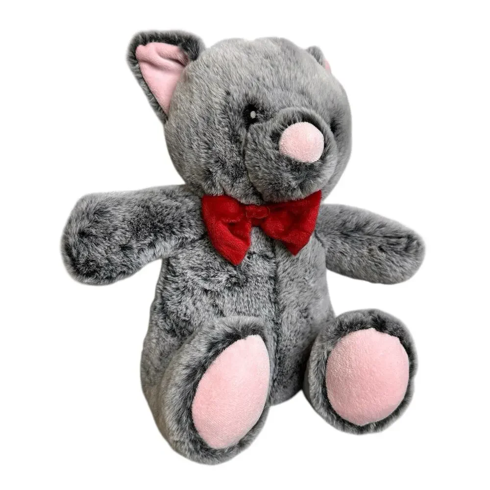 PetSmart Plush Dog Toy Lucky the Teddy Bear Gray Squeaker Stuffed Animal